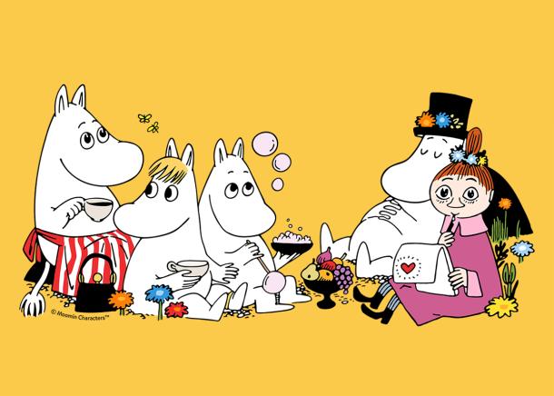 Author and illustrator Tove Jansson with her characters the Moomins (Finland).